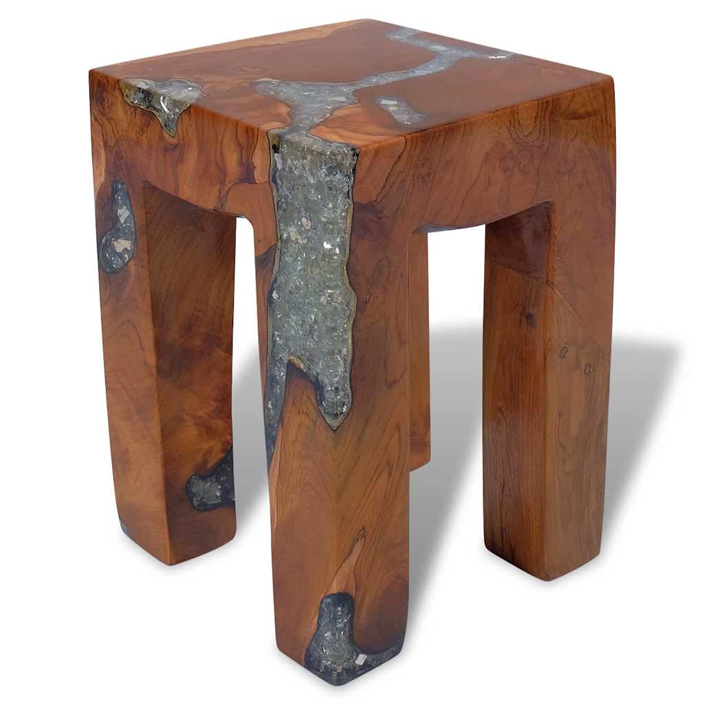 foto del prodotto sgabello in legno massello di teak e resina cod mxl 45487