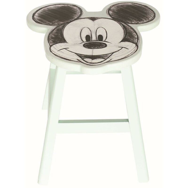 foto del prodotto sgabello in legno sagomato mickey mouse