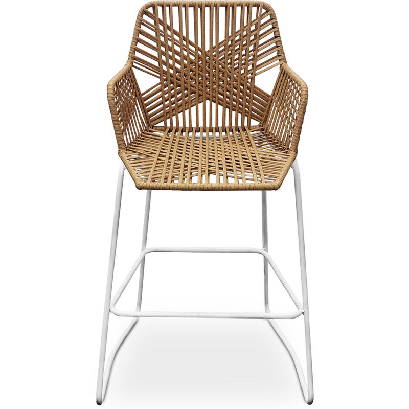 foto del prodotto sgabello in rattan boho bali design 75 cm tale legno naturale