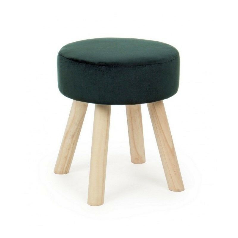 foto del prodotto sgabello in velluto verde scuro adeline 34x34x h38 cm