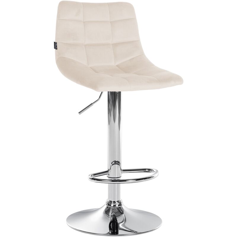 foto del prodotto sgabello jerry velvet crema cromo