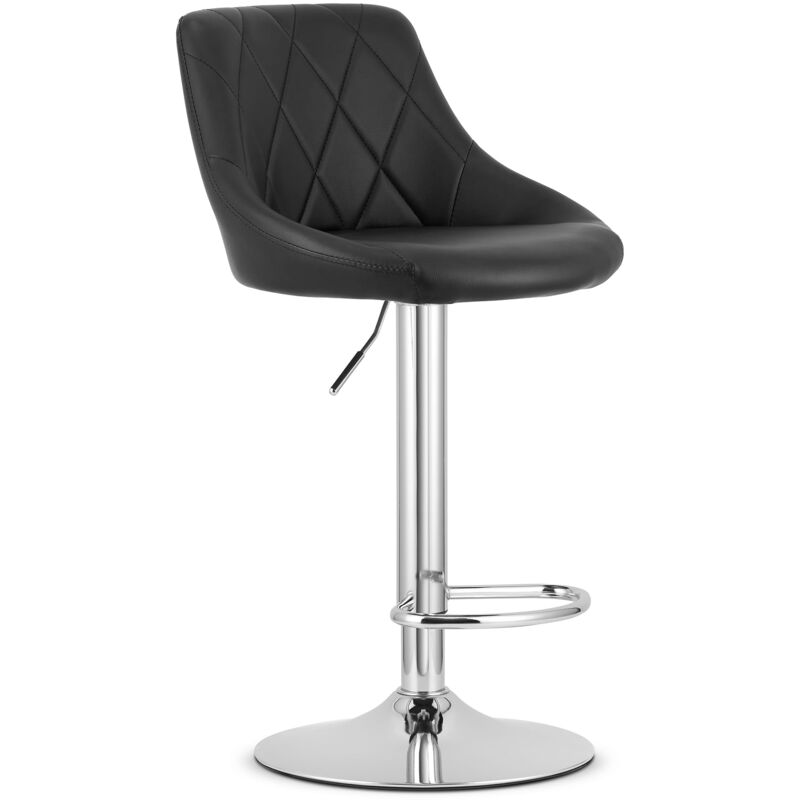 foto del prodotto sgabello kast ecopelle nera base cromata