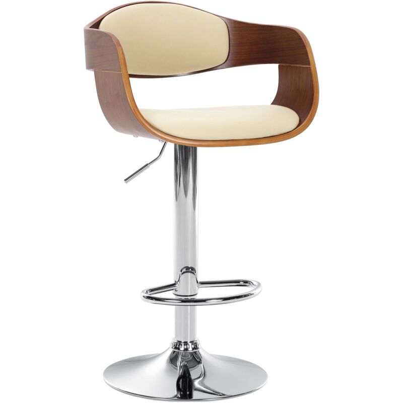 foto del prodotto sgabello kingston in similpelle noce crema