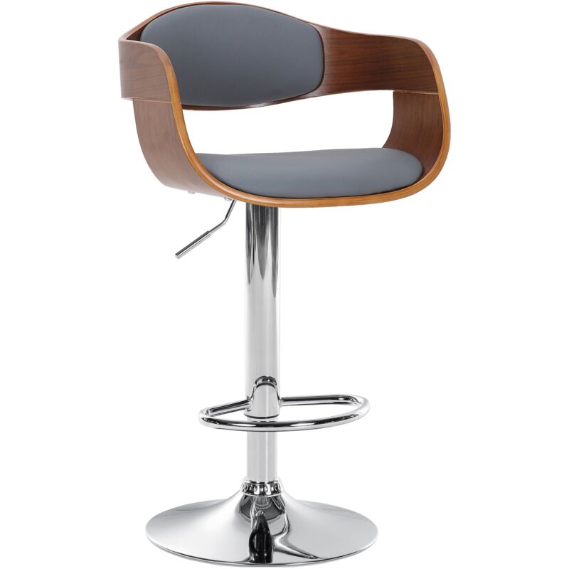 foto del prodotto sgabello kingston in similpelle noce grigio
