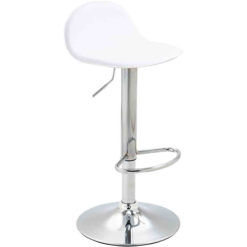foto del prodotto sgabello lana v2 in similpelle bianco cromo