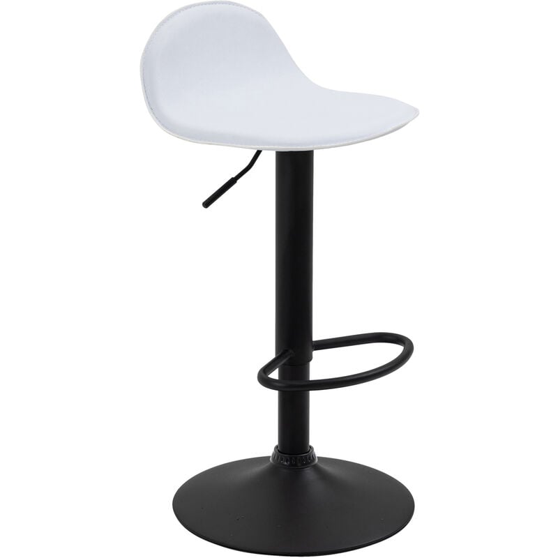 foto del prodotto sgabello lana v2 in similpelle bianco nero