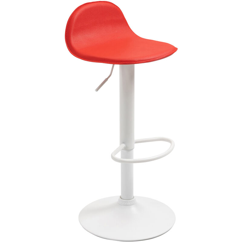 foto del prodotto sgabello lana v2 in similpelle rosso bianco