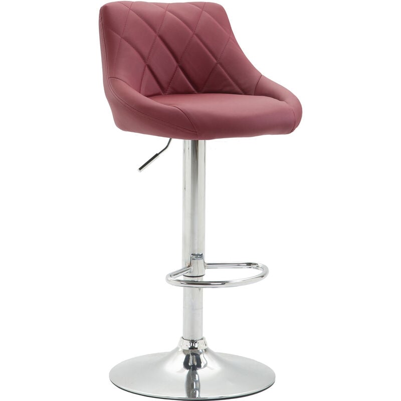 foto del prodotto sgabello lazio in similpelle bordeauxrot cromo