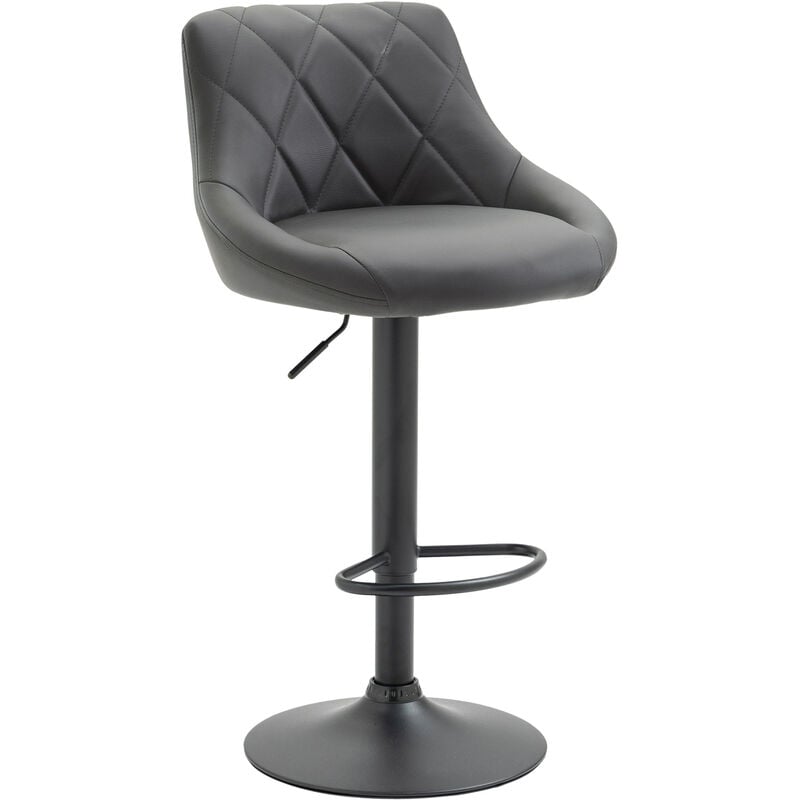 foto del prodotto sgabello lazio in similpelle grigio nero