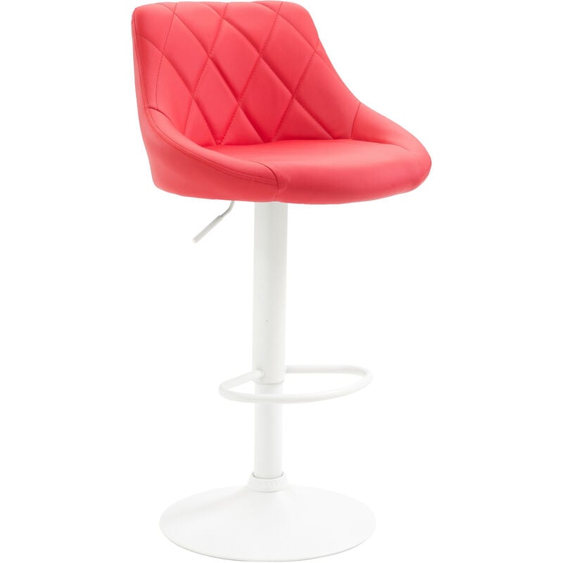foto del prodotto sgabello lazio in similpelle rosso bianco