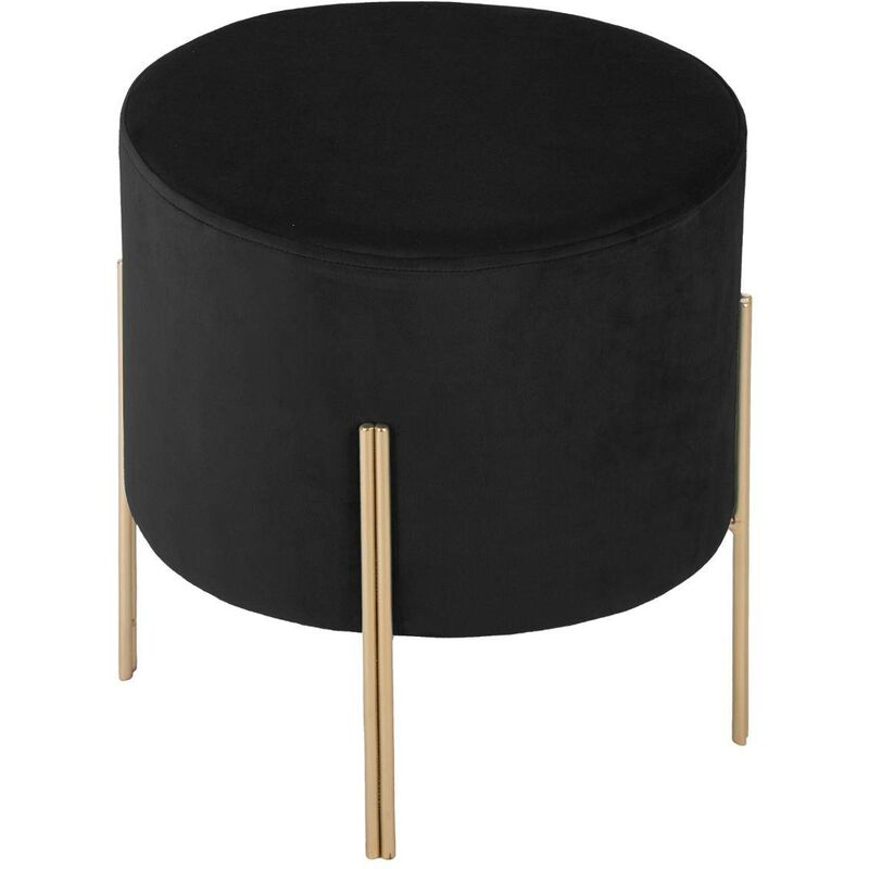 foto del prodotto sgabello living in velluto nero atmosphera cr ateur d int rieur