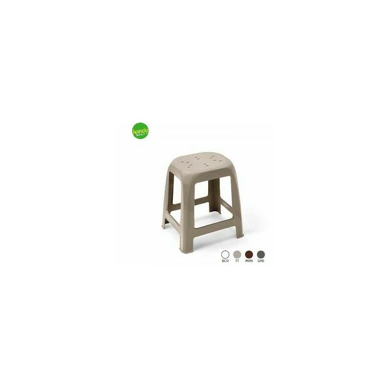 foto del prodotto sgabello loop veca in plastica altezza 46 cm colore grigio