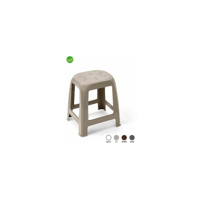 foto del prodotto sgabello loop veca in plastica altezza 46 cm colore tortora