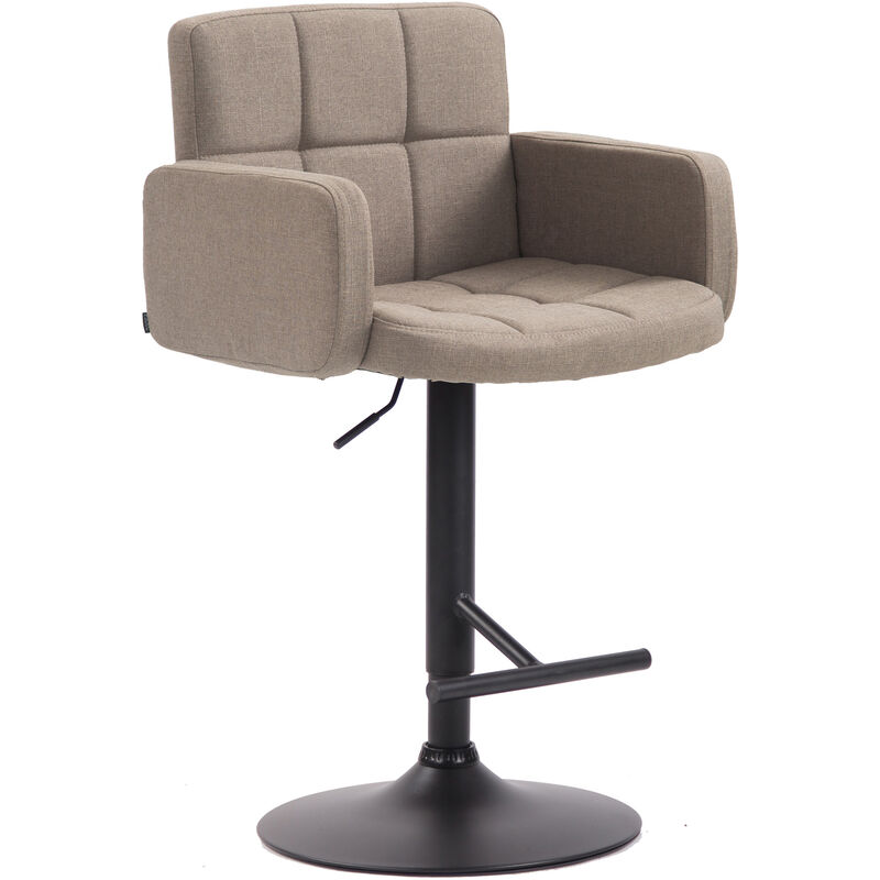 foto del prodotto sgabello los angeles in tessuto tortora nero