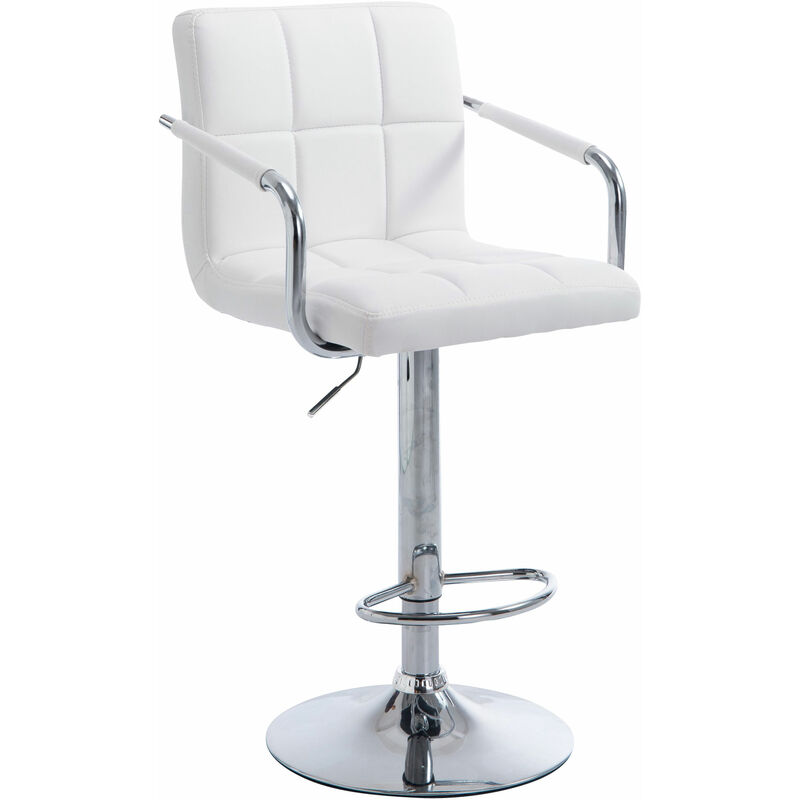 foto del prodotto sgabello lucy v2 in similpelle bianco cromo