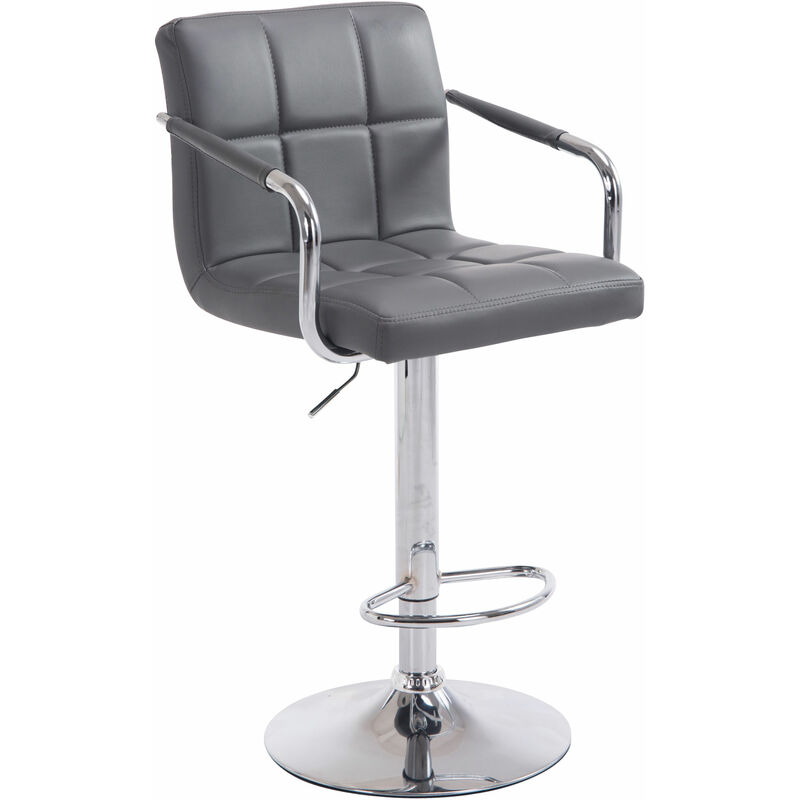foto del prodotto sgabello lucy v2 in similpelle grigio cromo