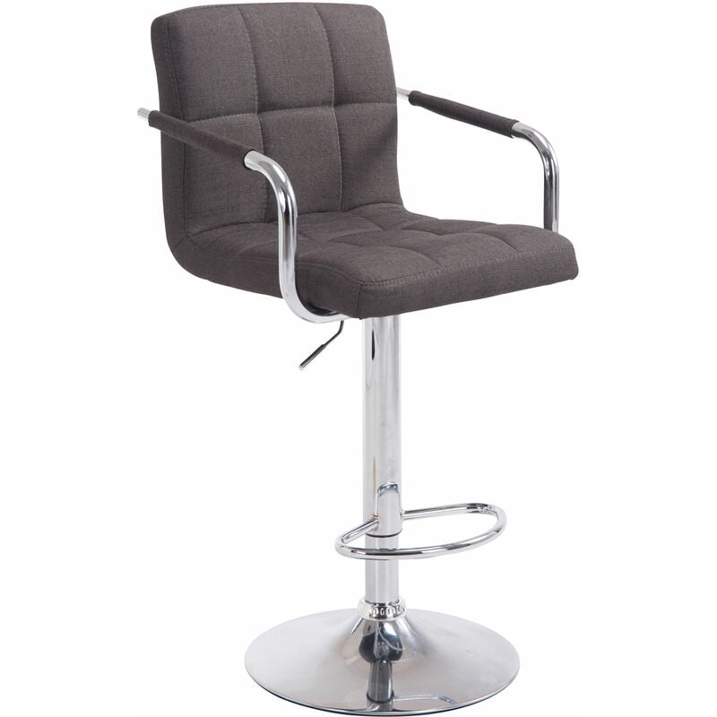 foto del prodotto sgabello lucy v2 in tessuto grigio scuro cromo