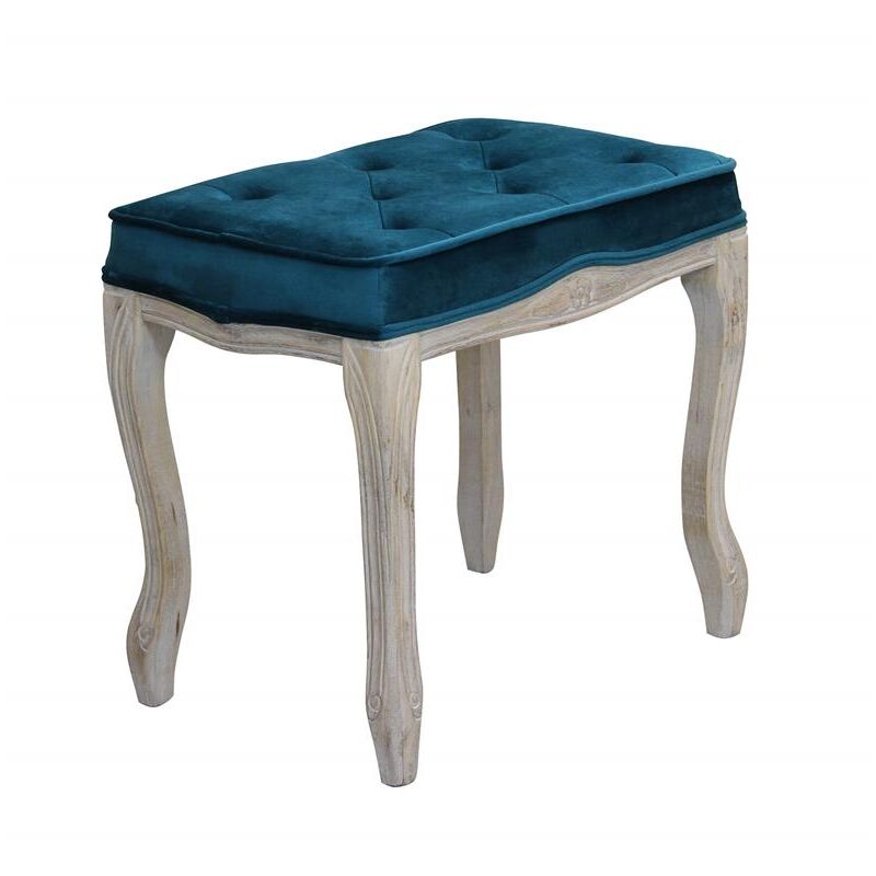 foto del prodotto sgabello marly in velluto vintage 50 x 36 x h47 cm di colore blu