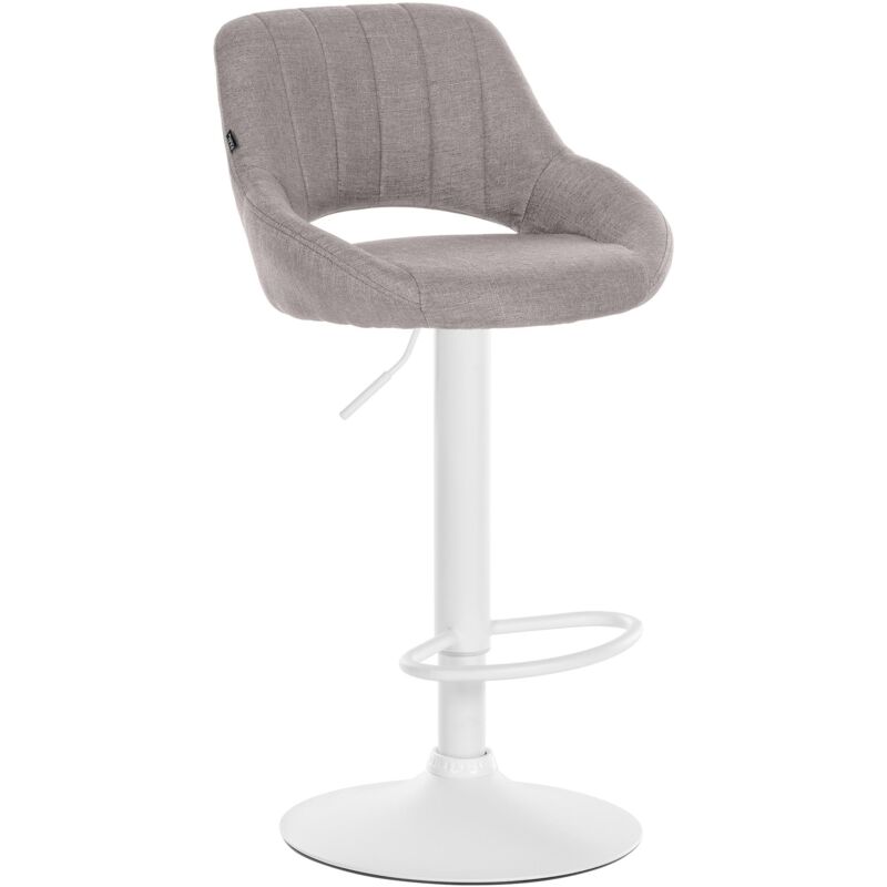foto del prodotto sgabello milet tessuto grigio bianco