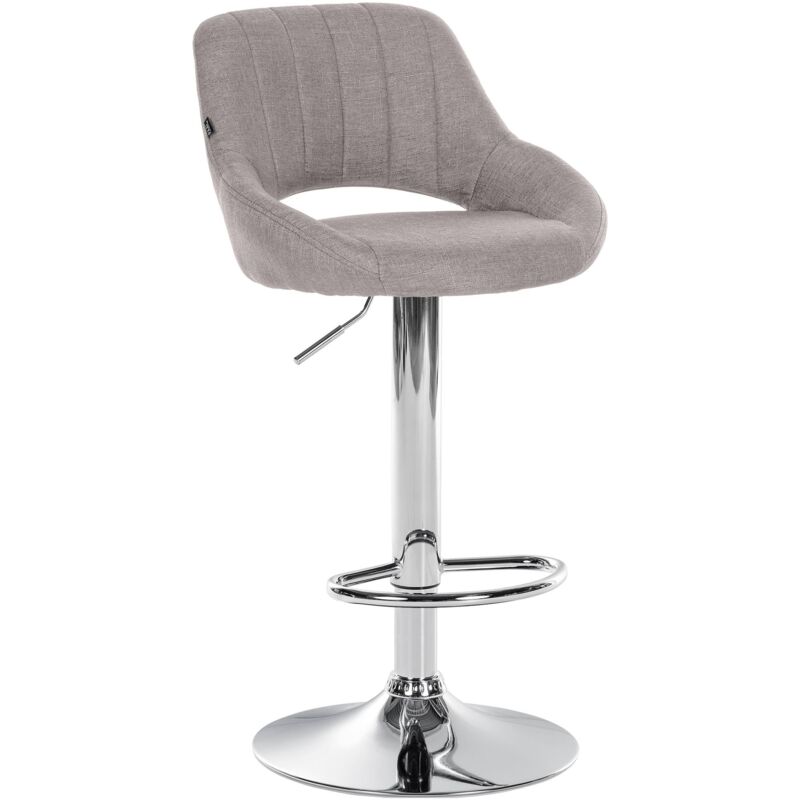 foto del prodotto sgabello milet tessuto grigio cromo
