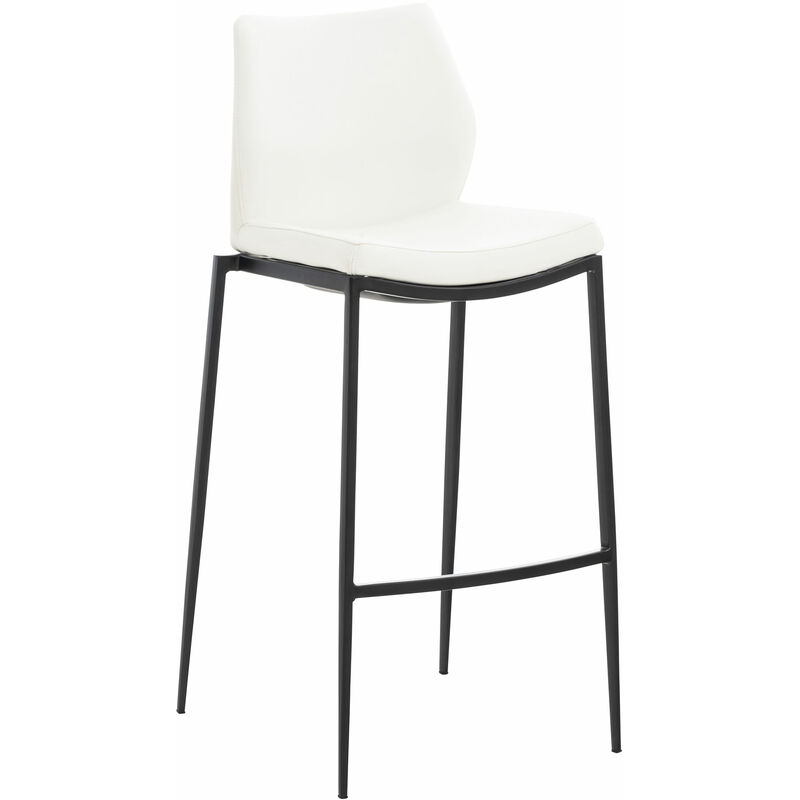 foto del prodotto sgabello moderno design matola in similpelle bianco nero
