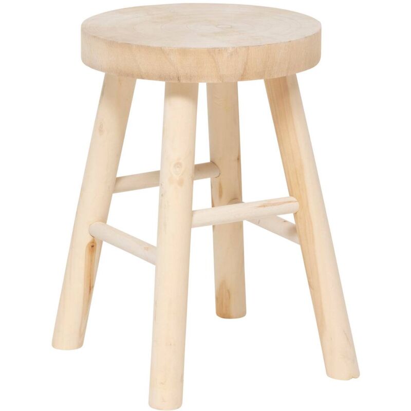 foto del prodotto sgabello nyar in paulownia beige d28x41cm atmosphera cr ateur d int rieur