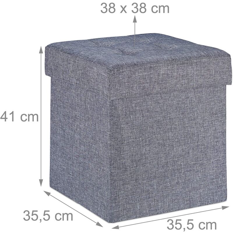 foto del prodotto sgabello ottomano con vano portaoggetti grigio