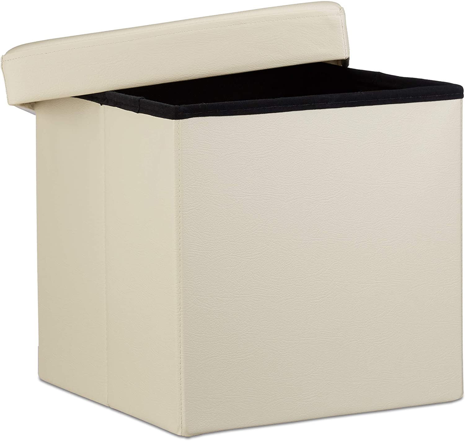 foto del prodotto sgabello ottomano panca pieghevole contenitore stabile sintetico 38 cm beige 13 0002806 4