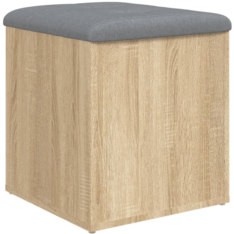 foto del prodotto sgabello panca contenitore color rovere sonoma 42 x 42 x 45 cm multistrato marrone dec024751