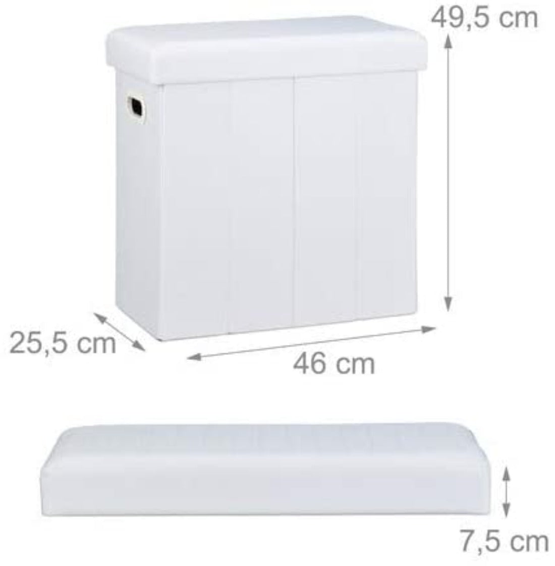 foto del prodotto sgabello panca panca pouf portaoggetti pieghevole 50 litri bianco 13_0002776