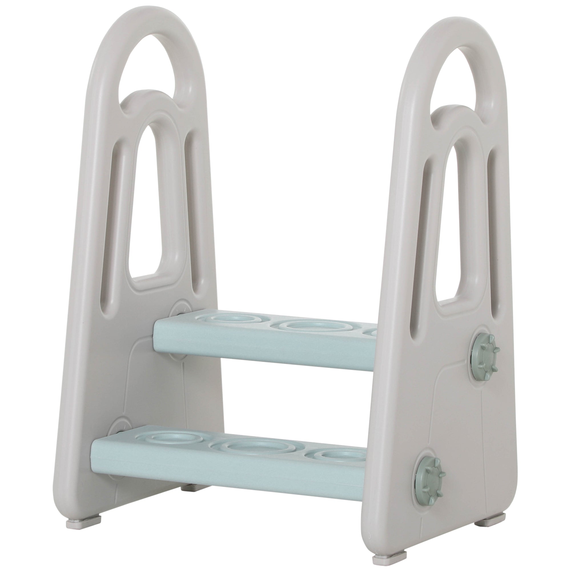 foto del prodotto sgabello per bambini scaletta a 2 gradini 435x38,5x61 cm blu e grigio