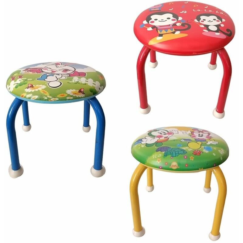 foto del prodotto sgabello per bambini sedia bimbi con trombetta blu giallo rosso per casa picnic campeggio giardino colorigenerali blu