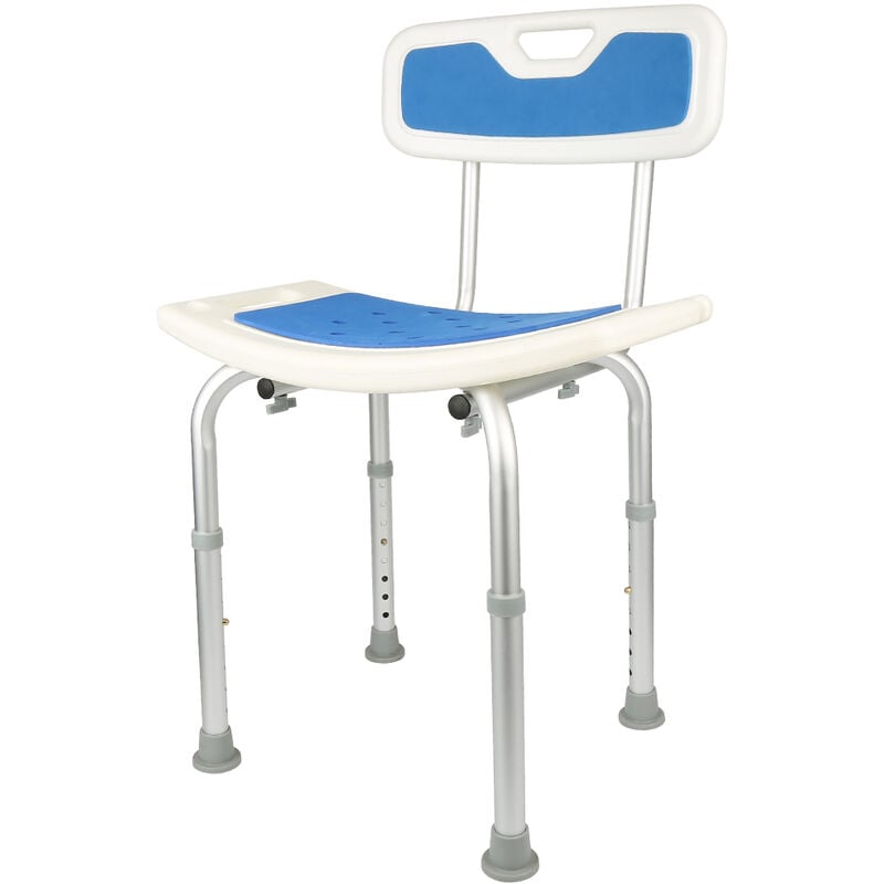 foto del prodotto sgabello per doccia rettangolare sgabello per doccia con schienale, sgabello doccia, sgabello da doccia 51x26x71 83cm blu