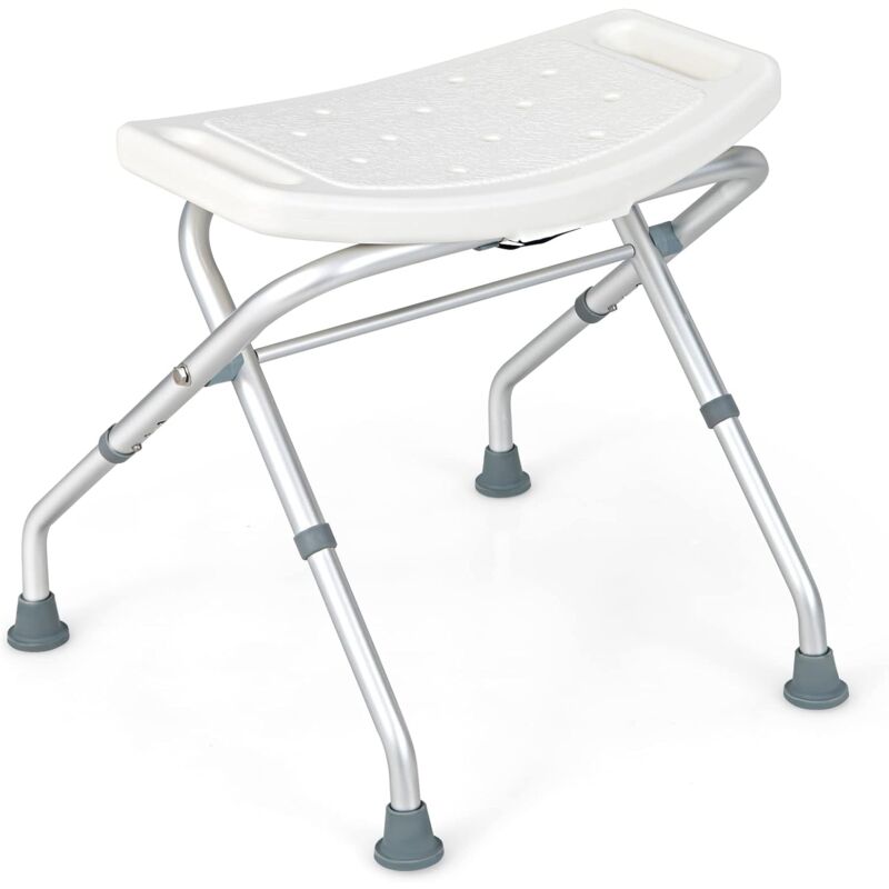 foto del prodotto sgabello per doccia, sedia per doccia regolabile in altezza a 3 livelli con maniglie, leggero, per anziani e persone a mobilit ridotta, 53x50x52,5
