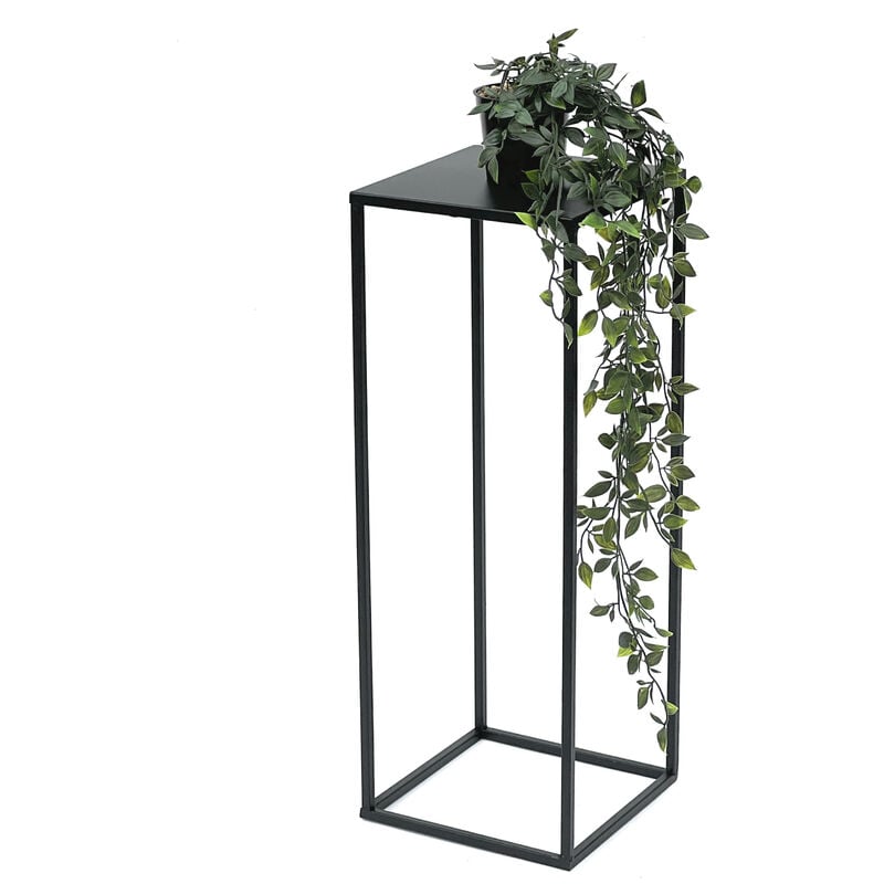 foto del prodotto sgabello per fiori in metallo nero angolare da 60 cm tavolino per fiori 96315 m colonna per fiori sgabello moderno per piante dandibo