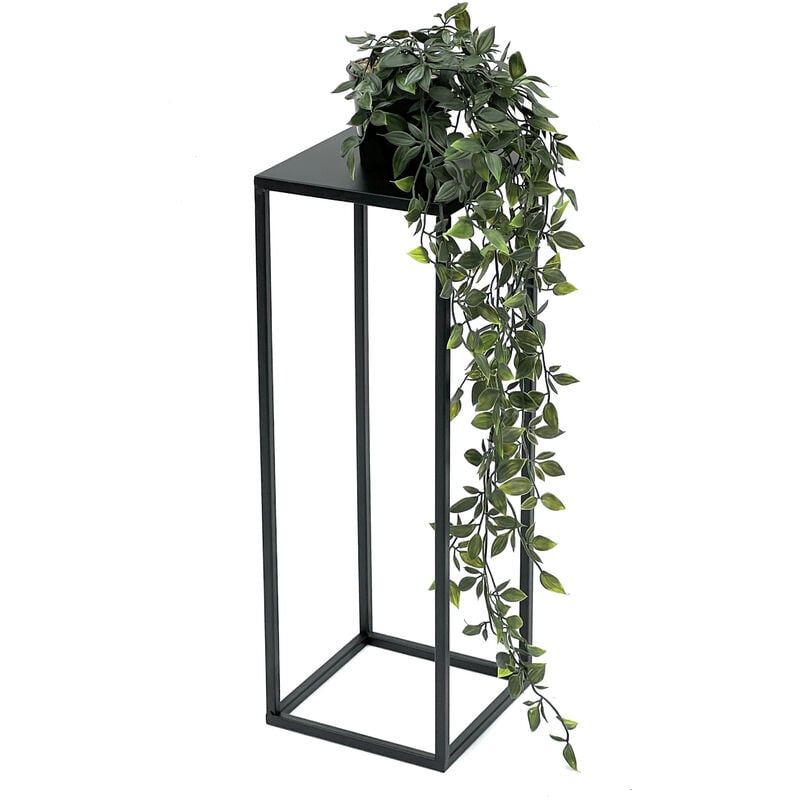 foto del prodotto sgabello per fiori in metallo nero quadrato da 50 cm tavolino per fiori 96315 s colonna per fiori sgabello moderno per piante dandibo