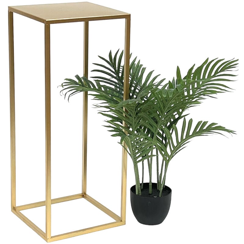 foto del prodotto sgabello per fiori in metallo oro angolare 70 cm tavolino per fiori 96506 l colonna per fiori sgabello moderno per piante dandibo