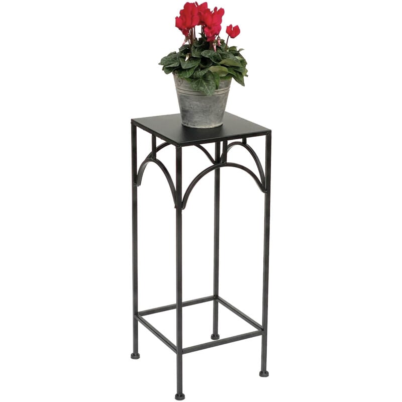 foto del prodotto sgabello per fiori metallo nero angolare 60 cm portafiori 96132 m tavolino colonna per fiori portapiante moderno sgabello per piante dandibo