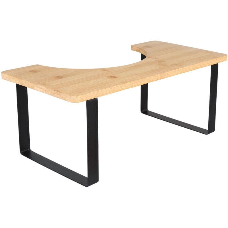 foto del prodotto sgabello per wc per adulti, sgabello per vasino in metallo color legno