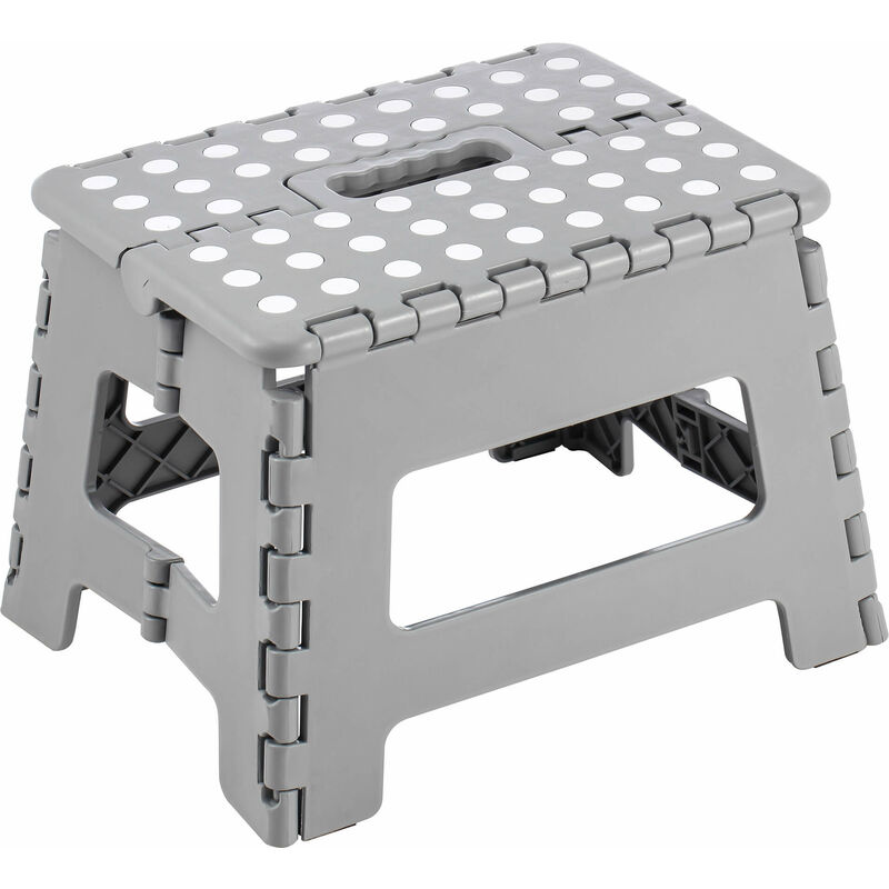 foto del prodotto sgabello pieghevole 30x22x22 cm in polipropilene grigio