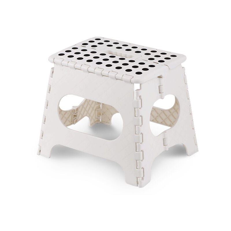 foto del prodotto sgabello pieghevole, ausilio per arrampicata, poggiapiedi, per giardino, cucina, bagno, 150 kg, pieghevole, per bambini e adulti bianco 29x22x22cm