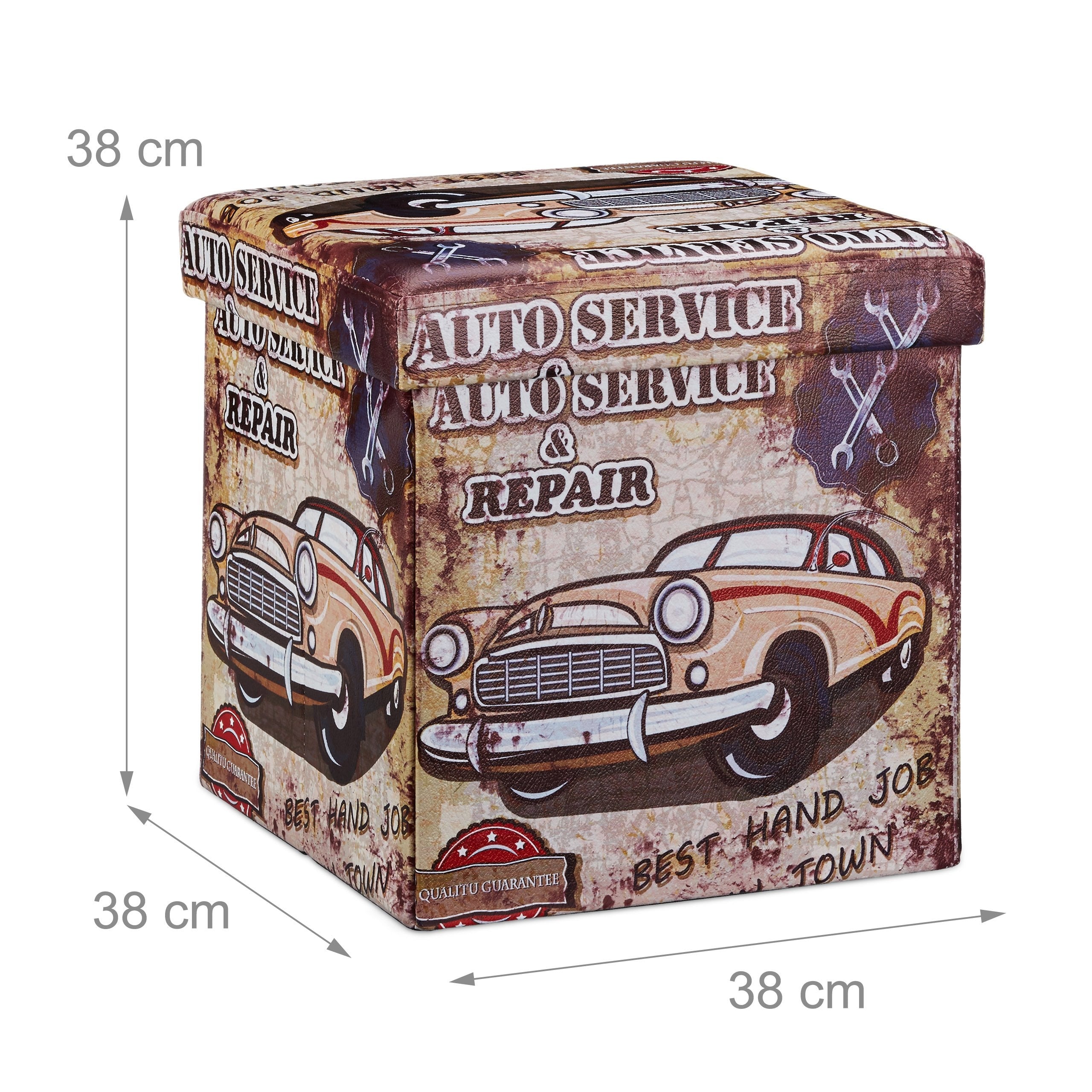 foto del prodotto sgabello pieghevole contenitore panca pieghevole 38 x 38 cm multicolore 2013094