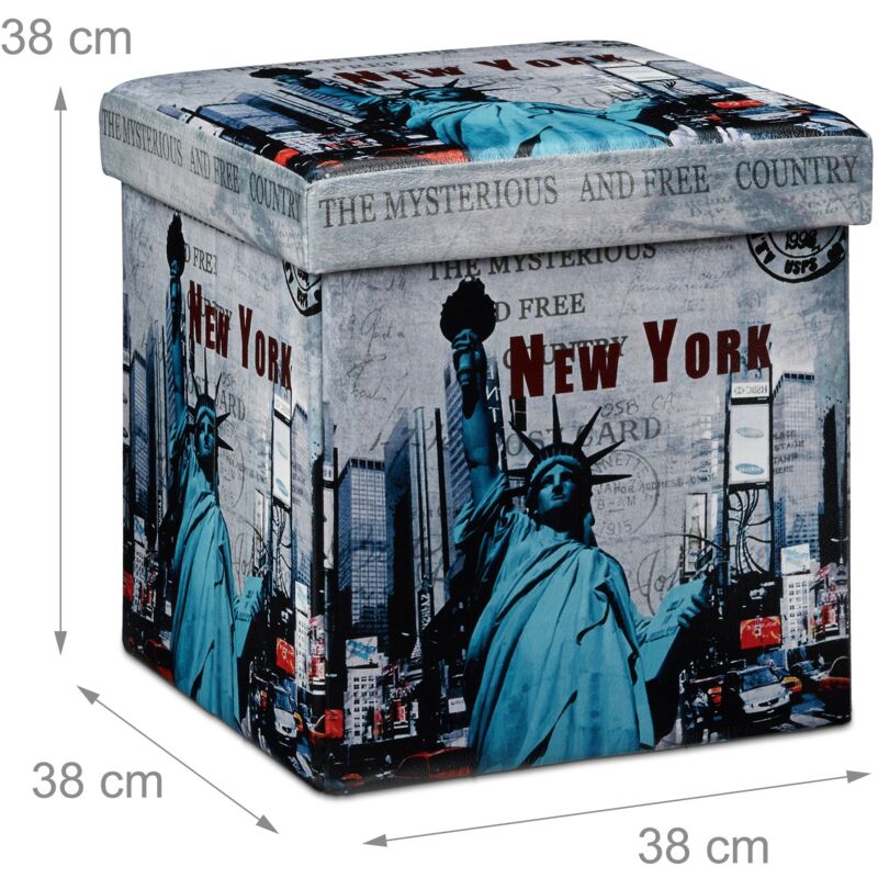 foto del prodotto sgabello pieghevole contenitore panca pieghevole 38 x 38 cm new york 2013066