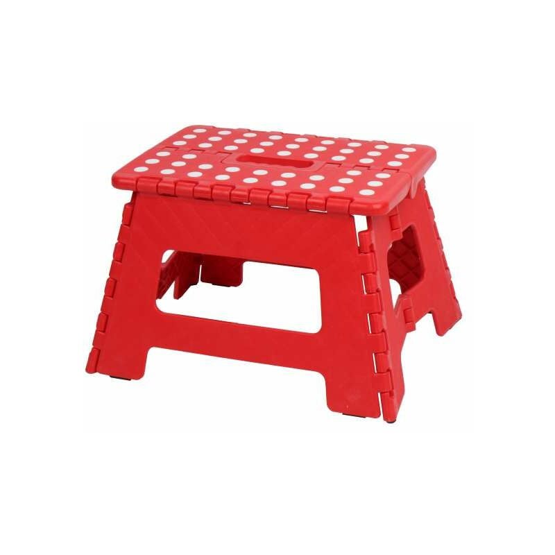 foto del prodotto sgabello pieghevole in plastica rosso 31x22x22 cm
