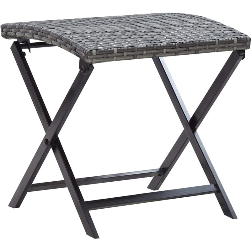 foto del prodotto sgabello pieghevole in polyrattan grigio vidaxl