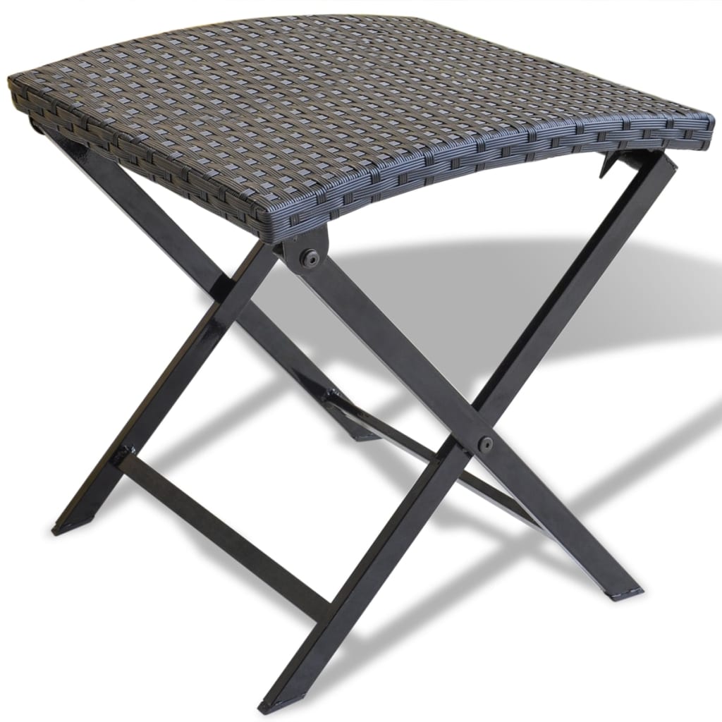 foto del prodotto sgabello pieghevole in polyrattan nero cod mxl 77164