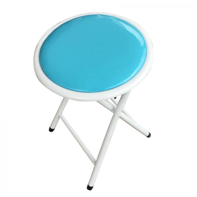 foto del prodotto sgabello pieghevole salvaspazio in acciaio,pvc cm 30x30x45 slim colore blu
