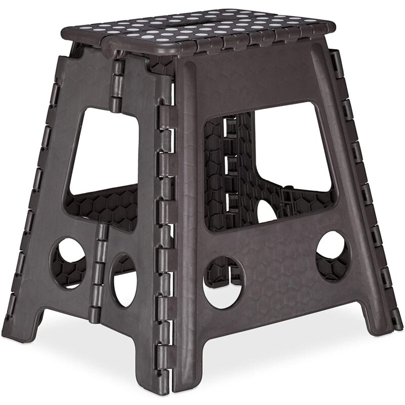 foto del prodotto sgabello pieghevole trasportabile xl 120 kg nero 130002801