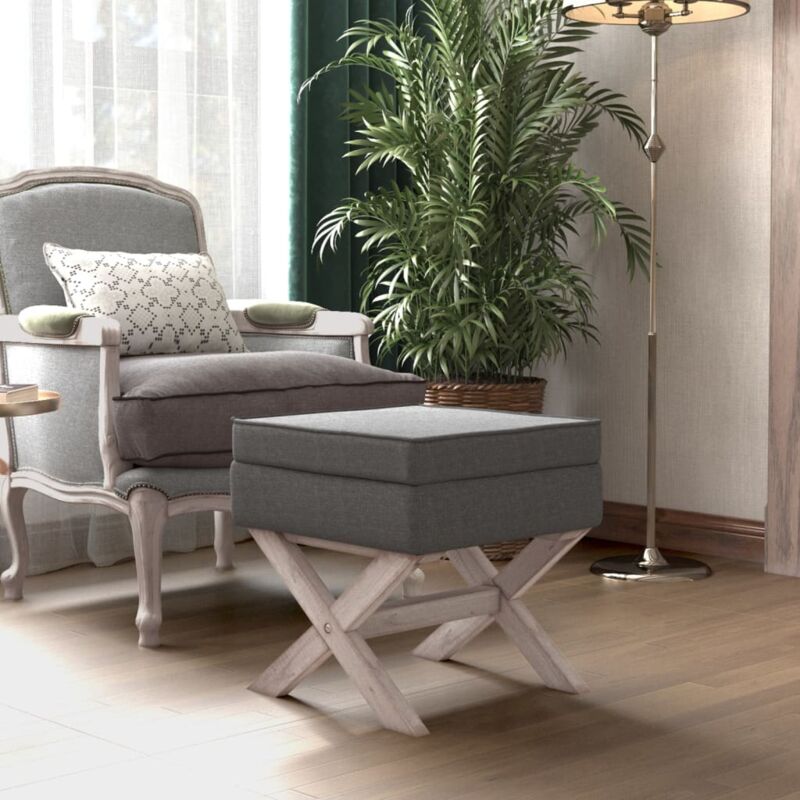 foto del prodotto sgabello portaoggetti grigio scuro 45x45x49 cm in tessuto vidaxl