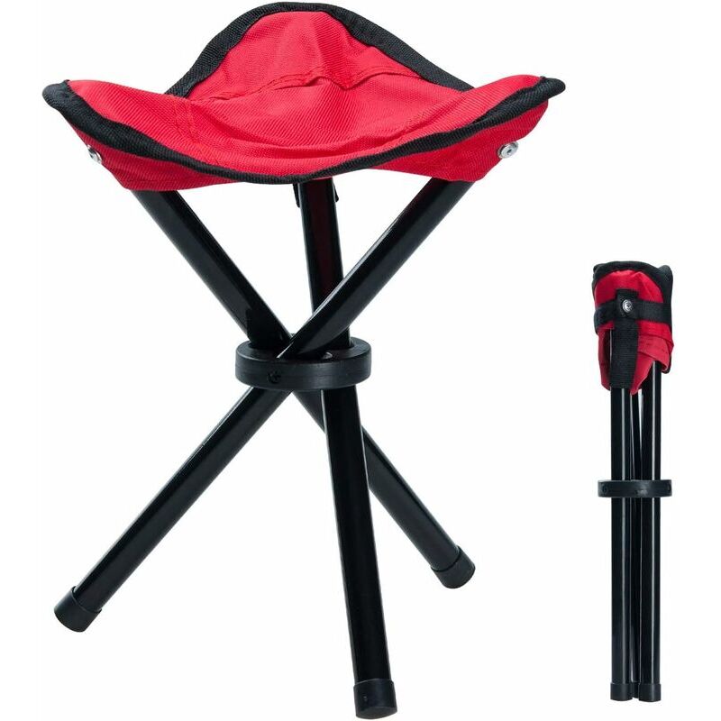 foto del prodotto sgabello portatile pieghevole in tela con treppiede e 3 gambe per escursionismo, campeggio, pesca, picnic, spiaggia, barbecue, viaggi, giardino